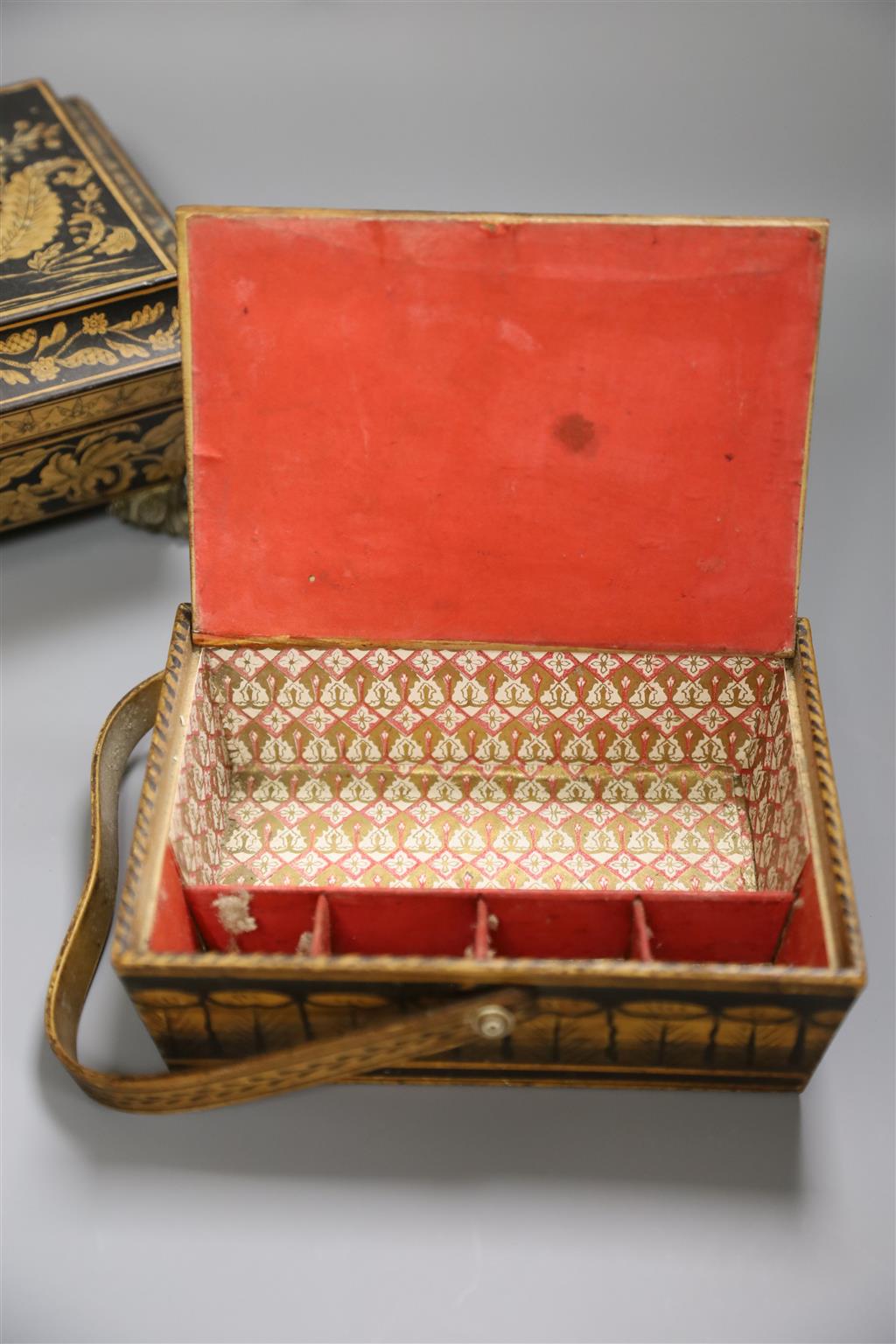 A Regency Penwork box and one other, 22cm